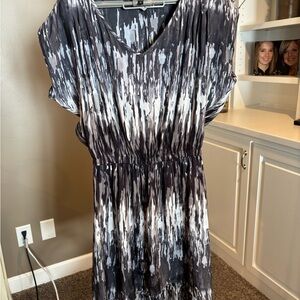 Express Black and White Asymmetrical Dress